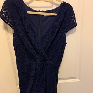 Lace navy short sleeved romper from Francesca’s